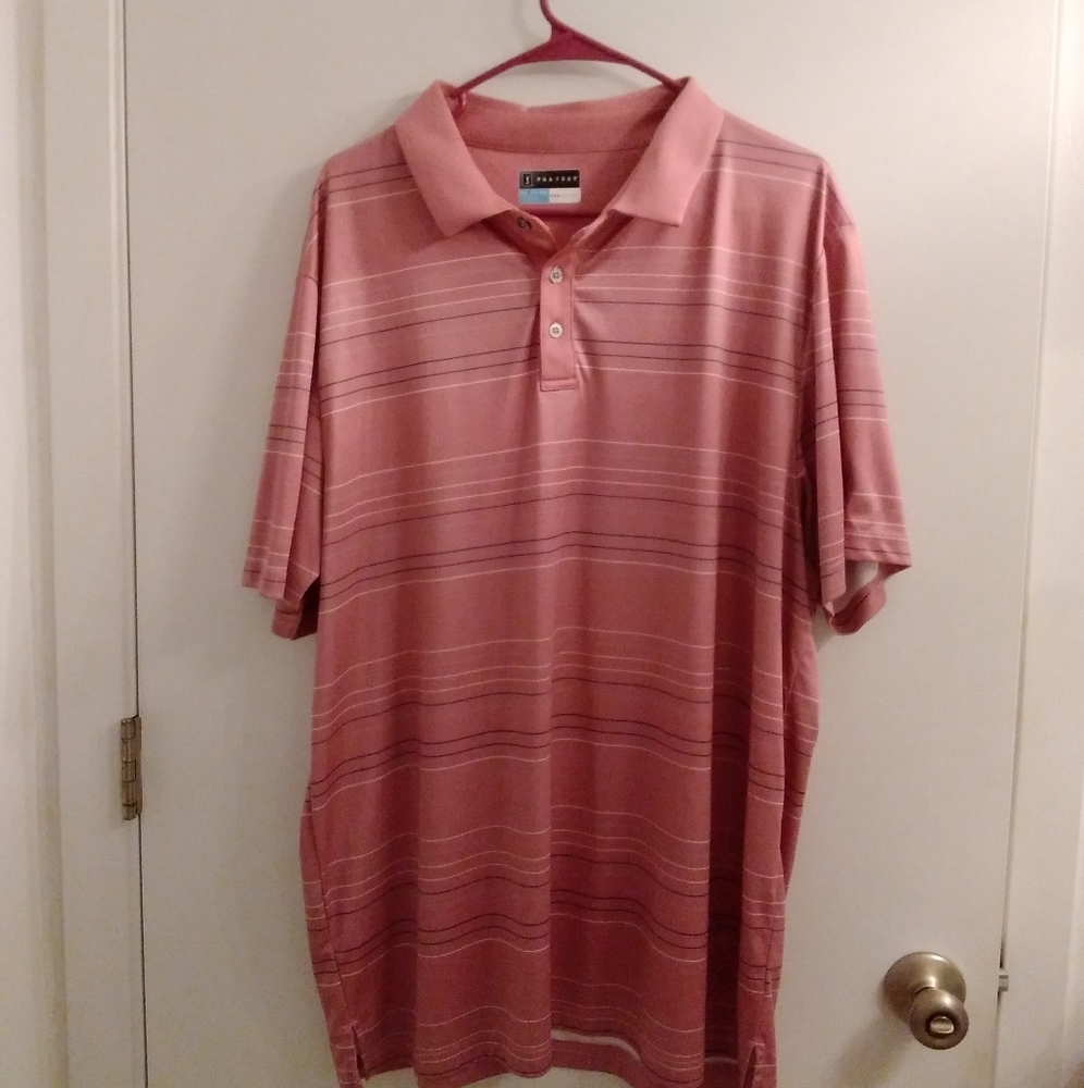 PGA  pro series polo golf shirt XXL Mauve with stripes Polo shi…